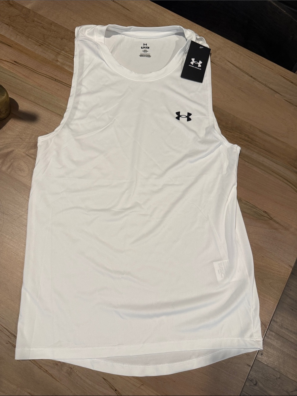 Under Armour White Men's Athletic Sleeveless Training Tank